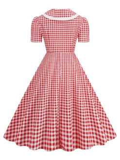 1950s Polka Dots Lapel Bowknot Swing Dress -Retro Pulse Shop SCHL003920 PAT 3