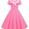 1950s V-Neck Polka Dots Swing Dress -Retro Pulse Shop SCHL003921 P 1 compressed