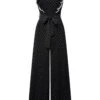 [Pre-Sale] Black 1950s Polka Dots Ruffle Sleeveless Jumpsuit