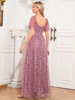 1920s Solid Sweetheart Neckline Embroidered Long Dress -Retro Pulse Shop SCHL003944 P 1 6