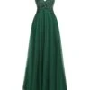 Green 1920s Sequined Mesh V-Neck Dress -Retro Pulse Shop SCHL003948 1