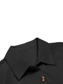 1950s Shirt Neck Lace-Up Solid Romper -Retro Pulse Shop SCHL003958 2 5 compressed