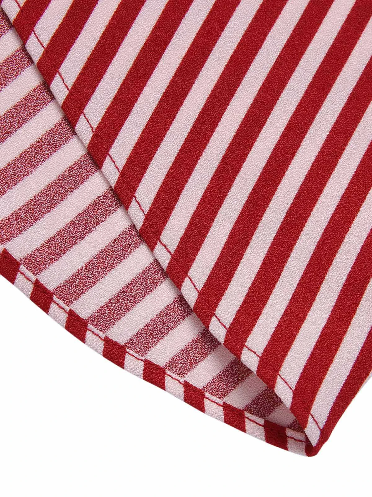 Red 1940s Buttoned Stripes Skirt 9 Red 1940s Buttoned Stripes Skirt - Image 7