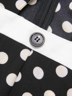 Black 1940s Polka Dots Cross Halter Jumpsuit -Retro Pulse Shop SCHL003981 5