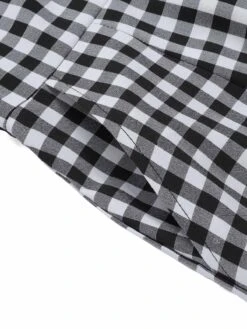 Black White 1940s Plaid Lapel Halter Jumpsuit -Retro Pulse Shop SCHL003984 6