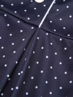 Dark Blue 1930s Polka Dots Straps Jumpsuit -Retro Pulse Shop SCHL003986 5