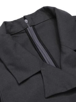 [Pre-Sale] Gray 1940s V-Neck Lapel Lace-Patchwork Jumpsuit -Retro Pulse Shop SCHL003987 4