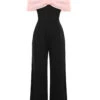 Black 1930s Solid Mesh Bow Jumpsuit -Retro Pulse Shop SCHL003989