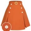 [Pre-Sale] Orange Red 1960s Button Solid Belted Skirt -Retro Pulse Shop SCHL004002 01 compressed