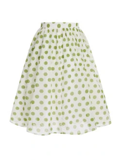 Green 1940s Schiffon Polka Dots Skirt 11 Green 1940s Schiffon Polka Dots Skirt -Retro Pulse Shop SCHL004004 3