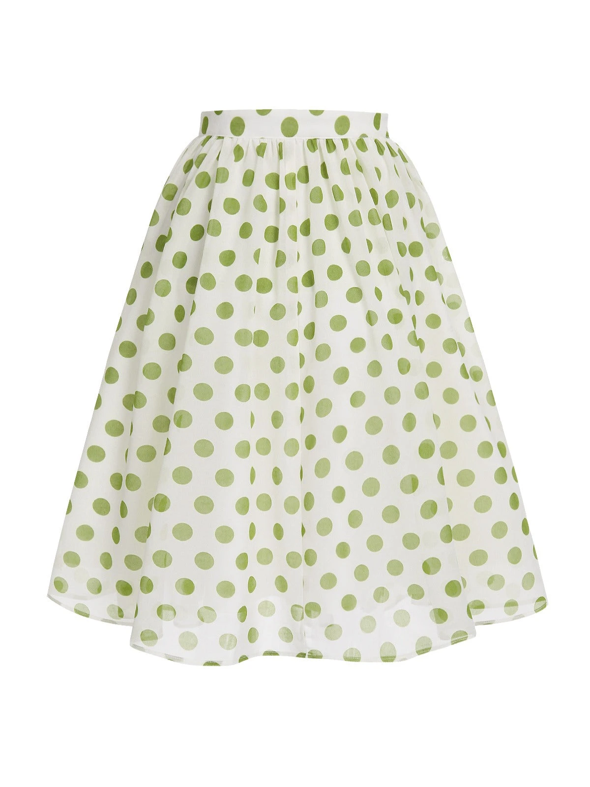 Green 1940s Schiffon Polka Dots Skirt 5 Green 1940s Schiffon Polka Dots Skirt - Image 3
