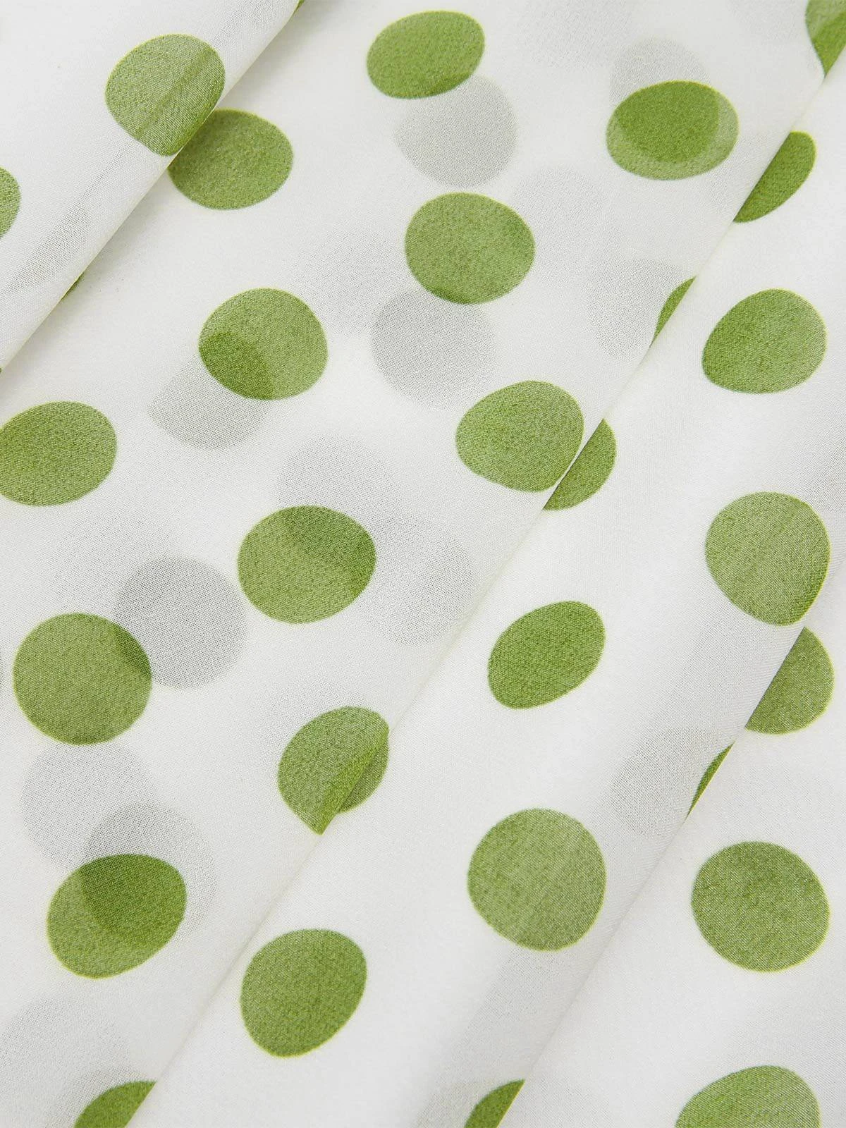 Green 1940s Schiffon Polka Dots Skirt 6 Green 1940s Schiffon Polka Dots Skirt - Image 4