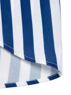 [Pre-Sale] 2PCS Blue 1940s Stripe Halter Romper & Skirt -Retro Pulse Shop SCHL004005 6