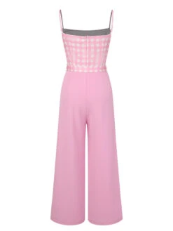 Pink 1950s Gingham Plaid Suspender Jumpsuit 12 Pink 1950s Gingham Plaid Suspender Jumpsuit -Retro Pulse Shop SCHL004010 3