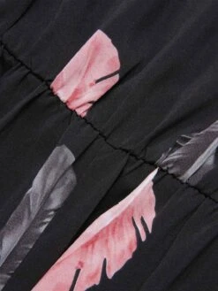 Black 1930s Feather Print Spaghetti Strap Jumpsuit -Retro Pulse Shop SCHL004014 5