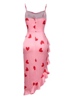 Pink 1960s Heart Cowl Collar Sling Dress -Retro Pulse Shop SCHL004017 3
