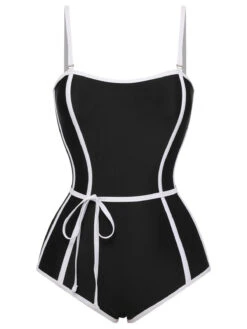 [Pre-Sale] Red 1960s Lined Sling One-Piece Swimsuit -Retro Pulse Shop SCHL004030 1 1