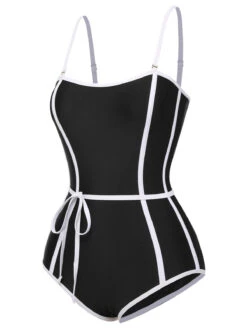 [Pre-Sale] Red 1960s Lined Sling One-Piece Swimsuit -Retro Pulse Shop SCHL004030 2 1