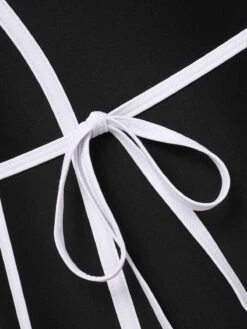 Black 1960s Lined Sling One-Piece Swimsuit -Retro Pulse Shop SCHL004030 4