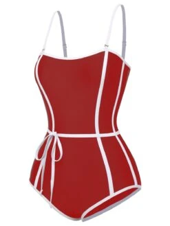 Black 1960s Lined Sling One-Piece Swimsuit -Retro Pulse Shop SCHL004030 6