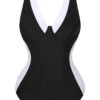 [Plus Size] Black 1930s Contrast One-Piece Swimsuit -Retro Pulse Shop SCHL004033 1 compressed
