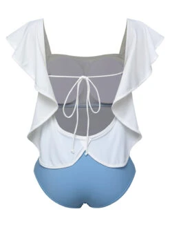 Light Blue 1960s Backless One-piece Swimsuit 8 Light Blue 1960s Backless One-piece Swimsuit -Retro Pulse Shop SCHL004038 3