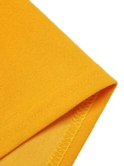 2PCS Yellow 1930s Tie Bow Colorblock Blouse & Bottons Pants -Retro Pulse Shop SCHL004045 4