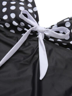 Black 1930s Halter Polka Dots Bow Swimsuit -Retro Pulse Shop SCHL004048 4