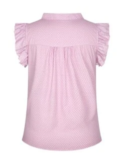 Pink 1960s Tie Bow Ruffle Sleeve Blouse -Retro Pulse Shop SCHL004057 3