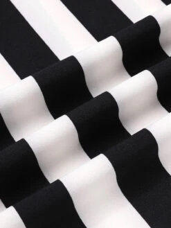 [Pre-Sale] 1970s Off-Shoulder Wide Stripe Jumpsuit -Retro Pulse Shop SCHL004071 6