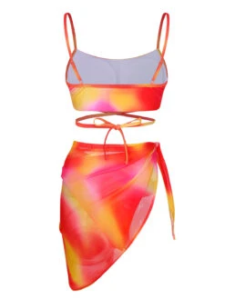 Multicolor 1960s Spaghetti Strap Swimsuit Set -Retro Pulse Shop SCHL004072 3
