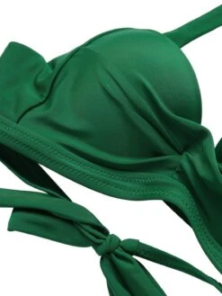 Green 1930s Halter Tropical Plants Swimsuit -Retro Pulse Shop SCHL004073 4