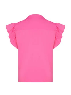 Rose Red 1960s Ruffle Sleeve V-Neck Top -Retro Pulse Shop SCHL004075 3