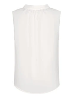 White 1930s Mandarin Collar Sleeveless Blouse -Retro Pulse Shop SCHL004076 3