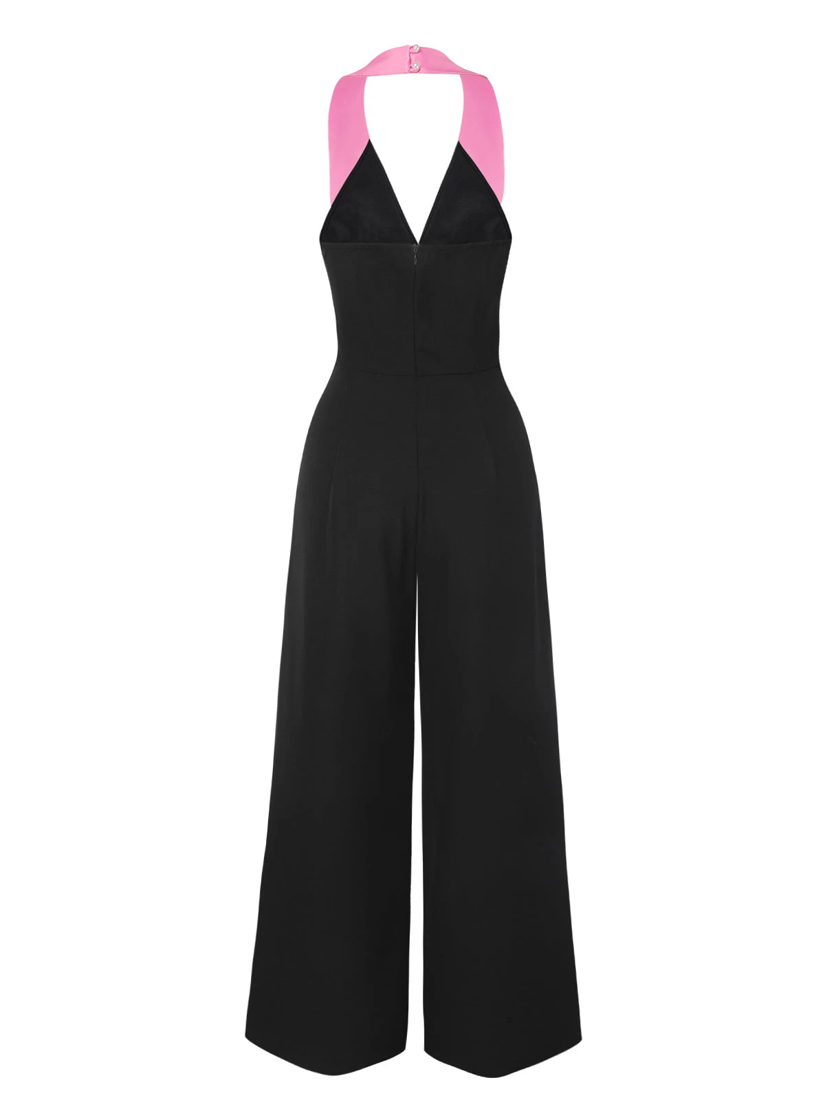 Black & Pink 1930s Bow Lapel Jumpsuit 6 Black & Pink 1930s Bow Lapel Jumpsuit - Image 4