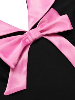 Black & Pink 1930s Bow Lapel Jumpsuit 13 Black & Pink 1930s Bow Lapel Jumpsuit -Retro Pulse Shop SCHL004078 4