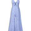 Blue 1930s Stripe Cutout Wide Strap Jumpsuit -Retro Pulse Shop SCHL004096 1