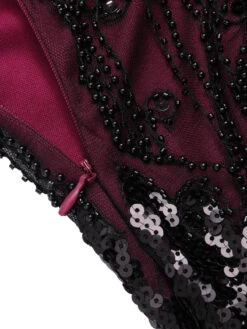 1920s V-Neck Sequined Tassel Gatsby Dress 13 1920s V-Neck Sequined Tassel Gatsby Dress -Retro Pulse Shop SCHL004097 8