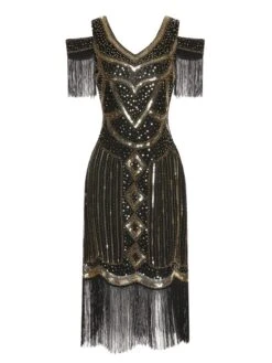 1920s Sequin Beaded Tassel Gastby Dress -Retro Pulse Shop SCHL004099 5