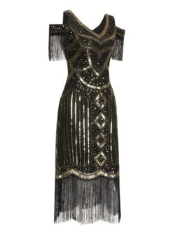 1920s Sequin Beaded Tassel Gastby Dress -Retro Pulse Shop SCHL004099 6