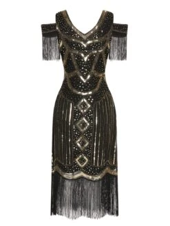1920s Sequin Beaded Tassel Gastby Dress -Retro Pulse Shop SCHL004099 7
