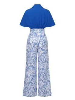 2PCS 1930s Solid Dolman Blouse & Floral Pants -Retro Pulse Shop SCHL004101 7