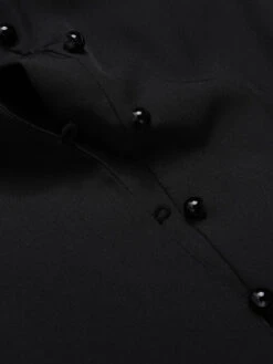 Black 1930s V-Neck Lace Victorian Blouse -Retro Pulse Shop SCHL004131 4