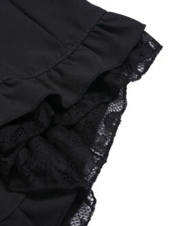 Black 1930s V-Neck Lace Victorian Blouse -Retro Pulse Shop SCHL004131 5