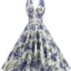 1950s Halter Floral Sleeveless Dress -Retro Pulse Shop SCHL004141 MC 1 compressed