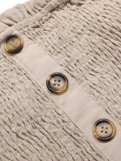 Beige 1950s Solid Smocking Strapless Romper -Retro Pulse Shop SCHL004144 4