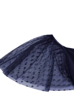 1950s Solid Dots Mesh Sleeve V-Neck Dress 27 1950s Solid Dots Mesh Sleeve V-Neck Dress -Retro Pulse Shop SCHL004156 DBL 3