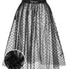 [Pre-Sale] Black 1950s Polka Dots Mesh Cover-Up Skirt -Retro Pulse Shop SCHL004161 01