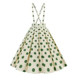 1950s Polka Dot Belt Suspender Swing Skirt -Retro Pulse Shop SCHL004162 G 1