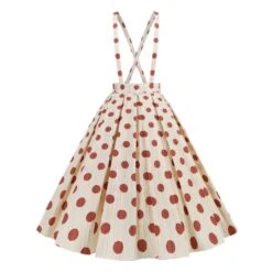 1950s Polka Dot Belt Suspender Swing Skirt -Retro Pulse Shop SCHL004162 R 1